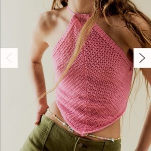 Free People June Fauxchet Sweater Halter Top